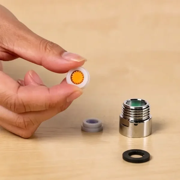 Flow restrictor insert, rubber washer, and shower connector components