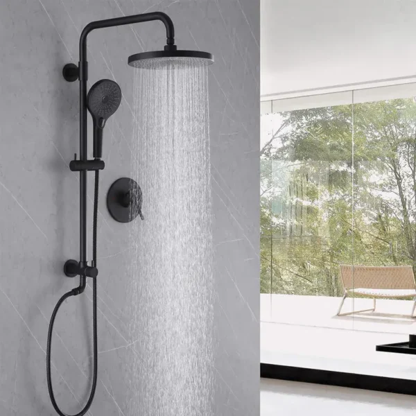 Handheld shower head on an adjustable slide bar