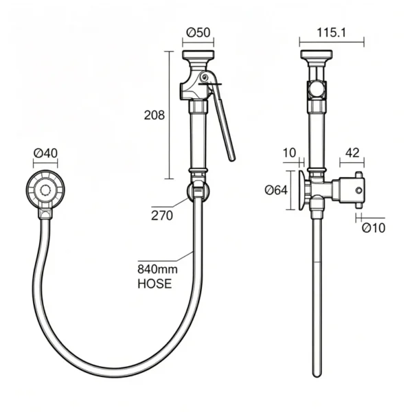 Precision-Brass-Bidet-Sprayer-Trigger-Valve-Core