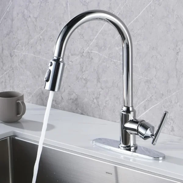 Single-Handle-Kitchen-Faucet-Installed