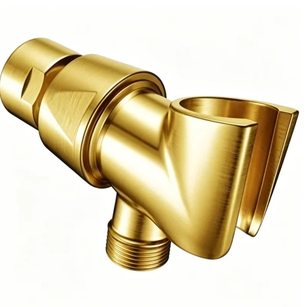 brushed gold brass hand shower holder