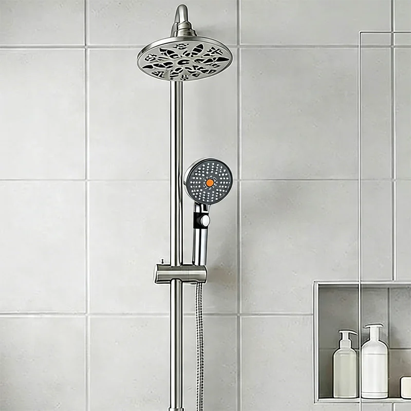dual rain shower head with handheld
