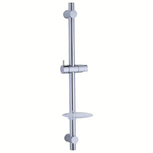 Shower Rail Slide Bar Handheld Holder Round Shelf Lever Lock