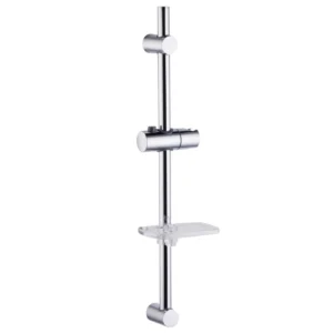 Handheld Shower Head Slide Bar with Square Storage Shelf