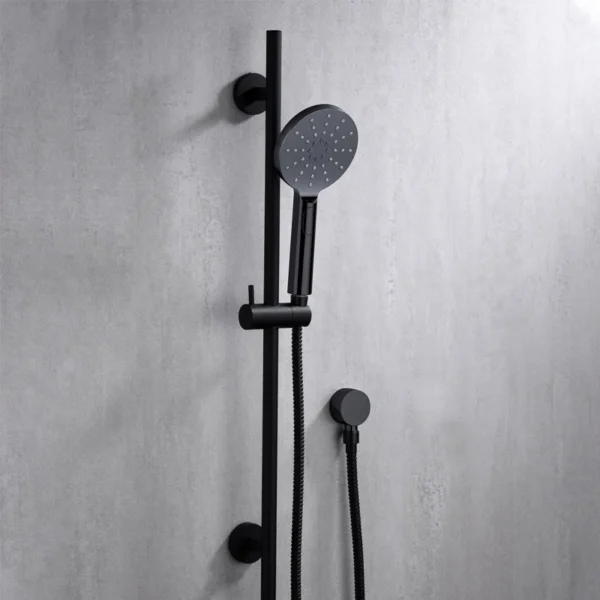 Commercial bathroom adjustable shower slide bar system for hospitality projects