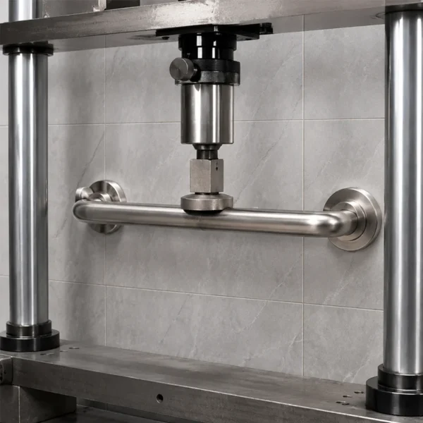 Structural load bearing test for ADA compliant shower grab bars at JEKARE