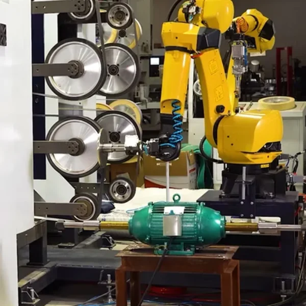 Robotic automated belt grinding and mechanical polishing of raw brass faucet bodies