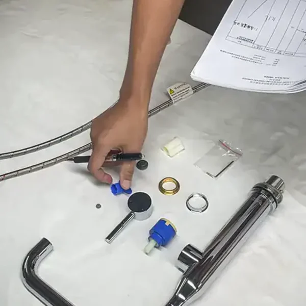 Faucet components with batch traceability tags at Jekare