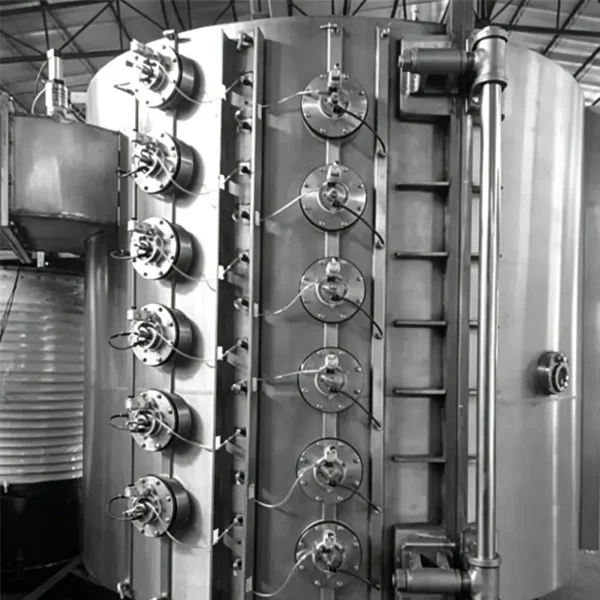 Jekare PVD vacuum coating chamber loaded with faucet components