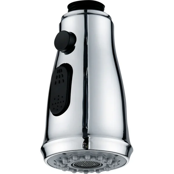 Custom pull-out kitchen faucet spray head design with silicone nozzles