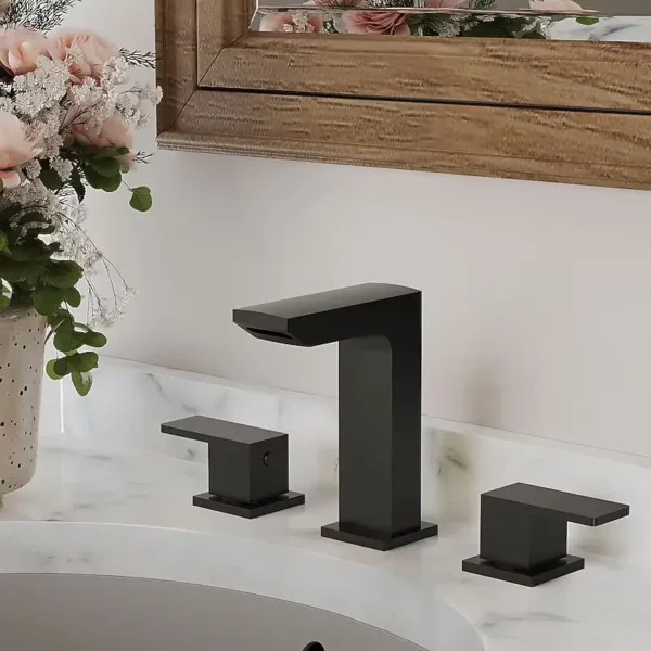 PVD matte black finish on a bathroom faucet