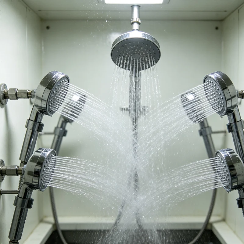 Spray water flow test