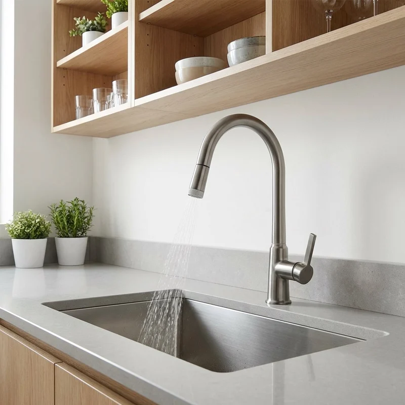 kitchen faucet brushed brass