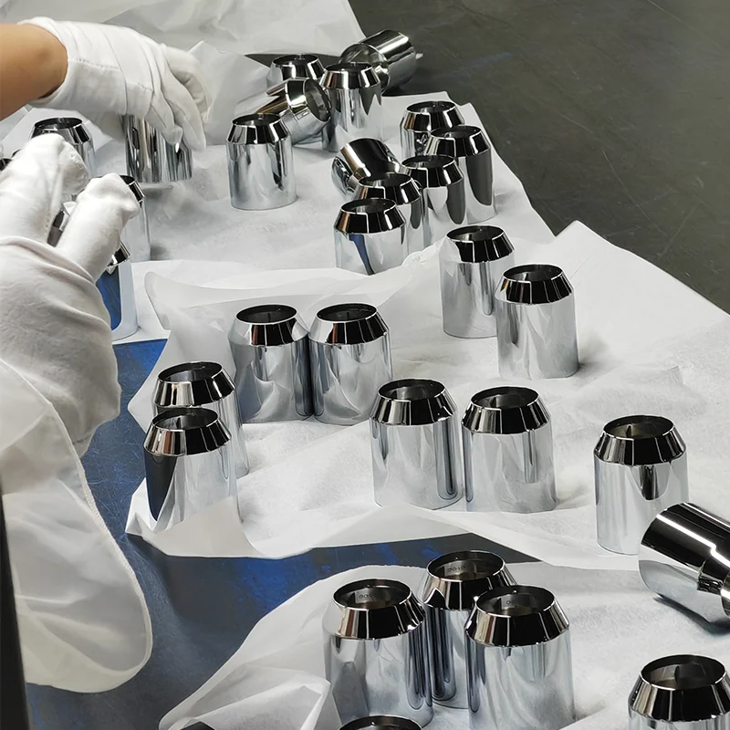 Jekare quality inspection of polished chrome faucet spout components