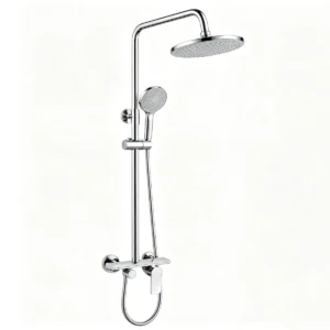 Chrome Brass Shower Column with Exposed Valve System