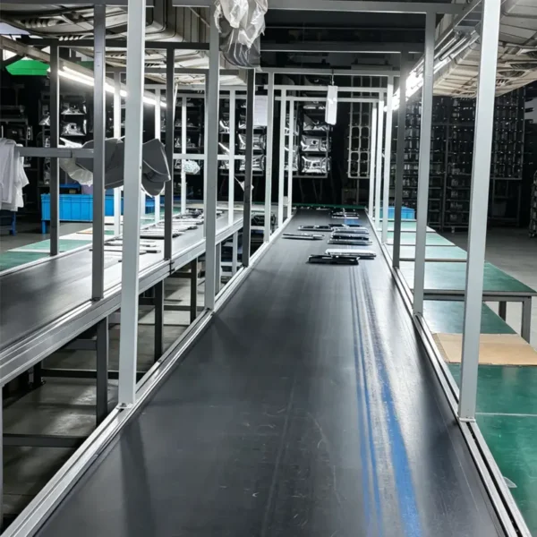 Interior factory assembly conveyor line for assembling bathroom faucet and shower components