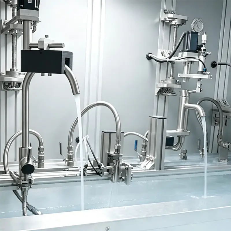 Industrial lab testing equipment for faucet water flow performance, automated hydraulic test for plumbing fittings