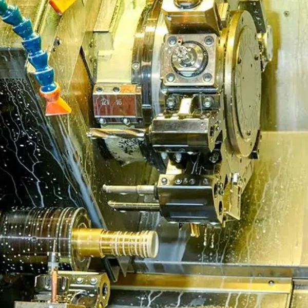 Precision CNC lathe machine machining brass faucet component, high‑accuracy metal processing for plumbing tap parts