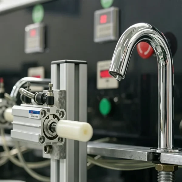 Automated durability test equipment for chrome bathroom faucet cartridge lifespan test