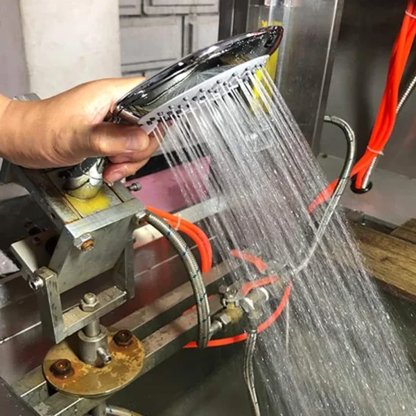 JEKARE shower head water spray performance test in factory lab