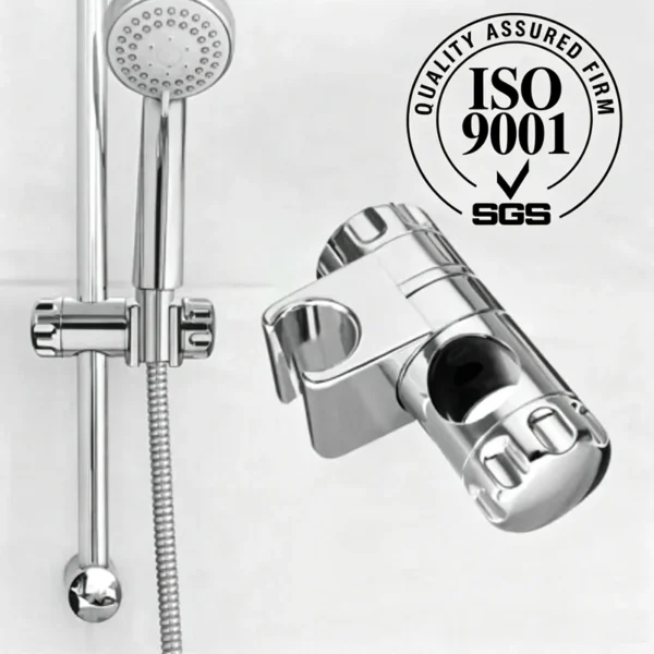 Polished chrome shower head slider holder bracket for bathroom slide bar accessory